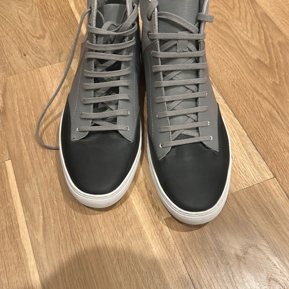 Men's Black and Gray High-Top Sneakers